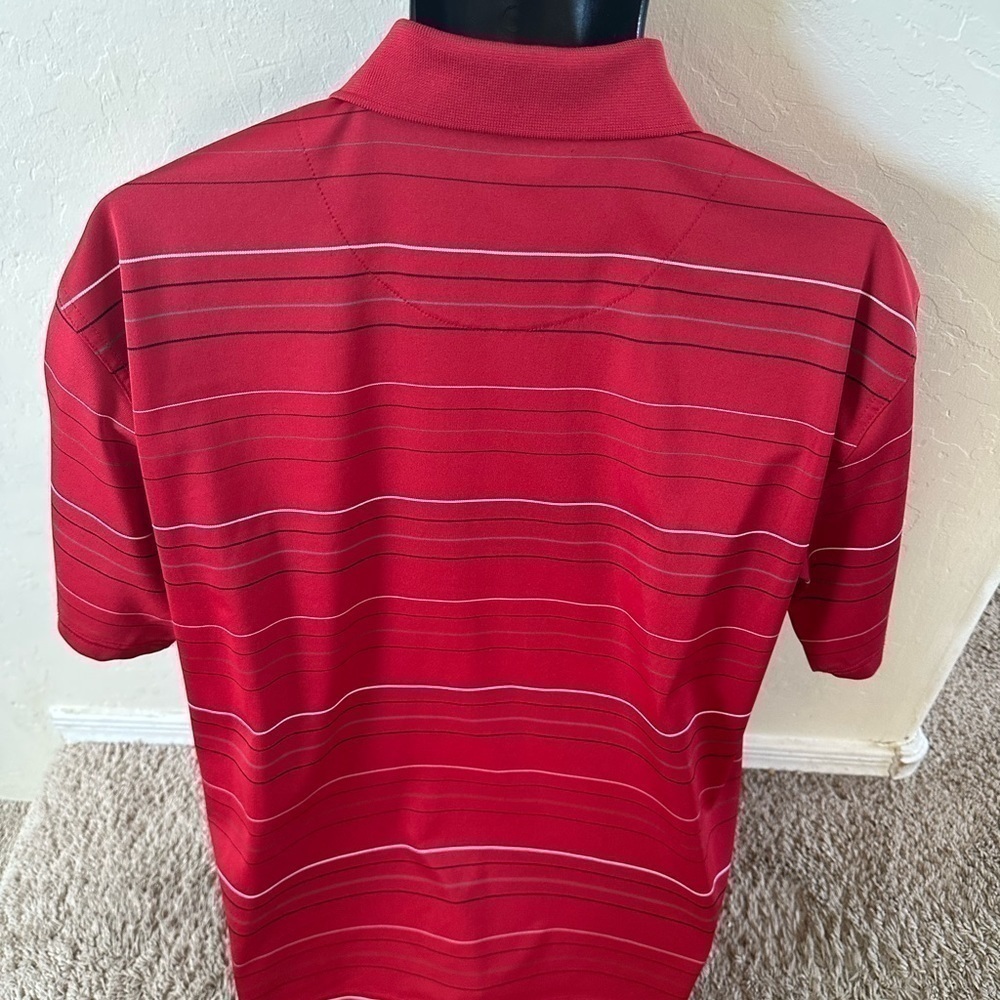 Men’s as is pre own red stripe size L large Grand Slam gold polo shirt - Picture 3 of 4